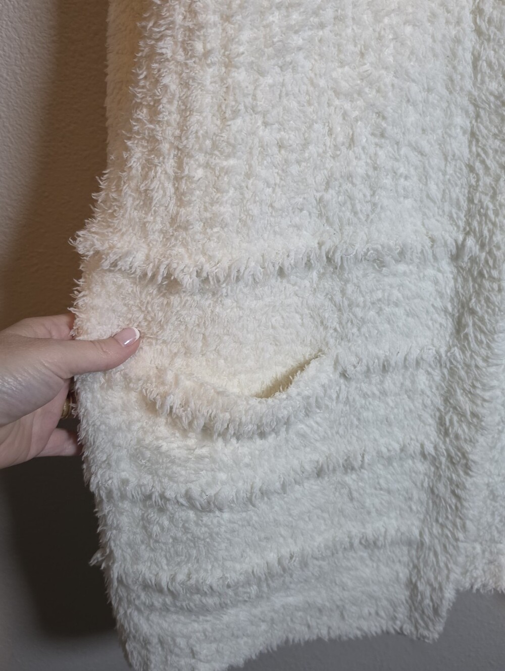 Barefoot Dreams CozyChic Boardwalk Cardigan L Off White Coastal Quiet Luxury - Picture 6 of 9